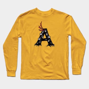 Letter A Funny Monster Character Long Sleeve T-Shirt